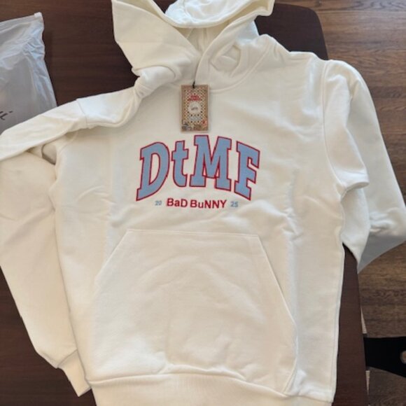 DTMF Merch- Red White Embroidery Hoodie - Picture 2 of 2